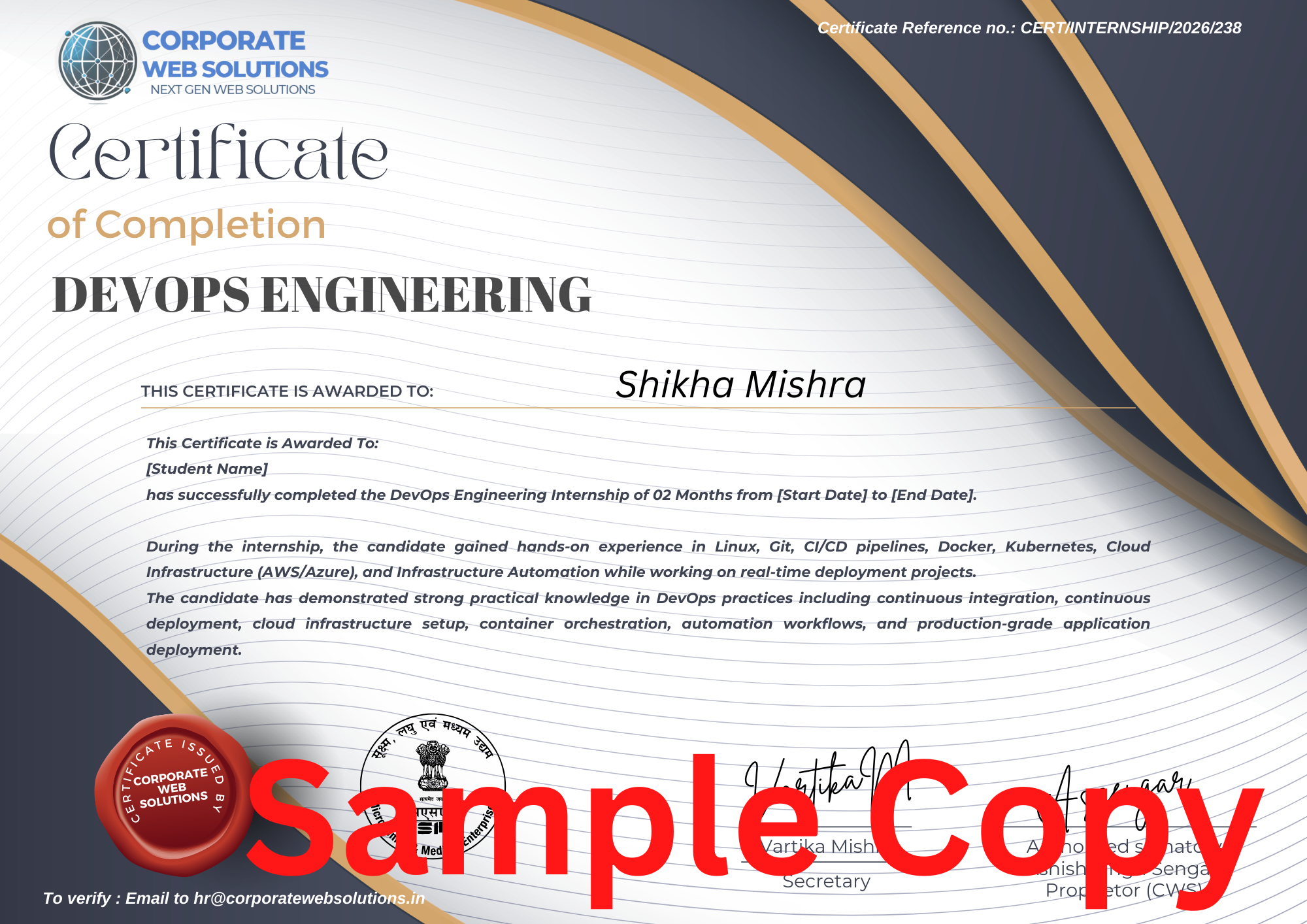 DevOps Internship Certificate